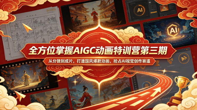 全方位掌握AIGC动画特训营第三期，从分镜到成片，打造国风爆款动画，抢占AI视觉创作赛道红利-知行客