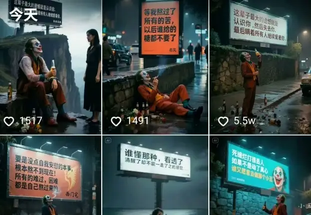 一条视频竟然15W赞！用AI制作小丑自嘲扎心文案视频，当下非常火爆的短视频流量神器-知行客