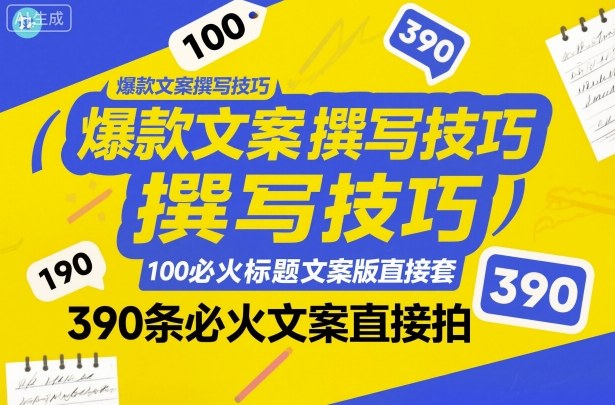 爆款文案撰写技巧，100个必火标题文案模版直接套，390条必火文案直接拍-知行客