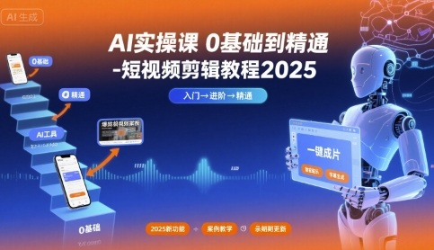 AI实操课0基础到精通-短视频剪辑教程2025-知行客