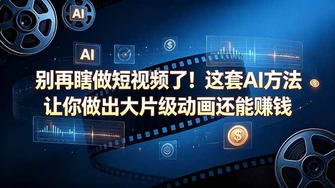 （18549期）别再瞎做短视频了！这套 AI 方法让你做出大片级动画还能赚钱【原创双语字幕】-知行客
