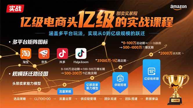 （15803期）亿级电商头部卖家的实战课程：涵盖多平台玩法，实现从0到亿级规模的跃迁-知行客