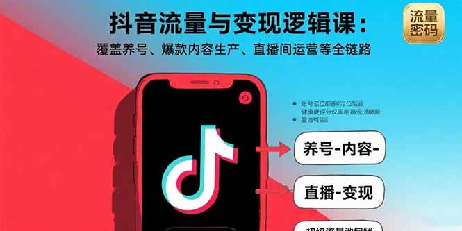 （15824期）抖音流量与变现逻辑课：覆盖养号、爆款内容生产、直播间运营等全链路-知行客