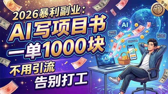 （18087期）2026暴利副业：AI 写项目书，一单 1000 块，不用引流，告别打工-知行客