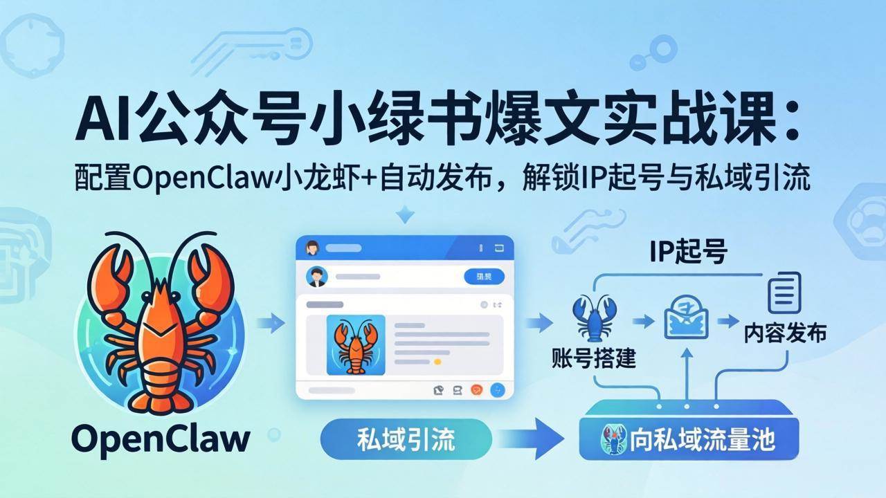 （18132期）AI公众号小绿书变现实战课：小绿书爆文写作+OpenClaw自动发布，解锁IP起号与私域引流-知行客
