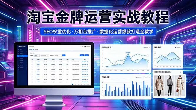【精】2026 淘宝金牌运营实战教程，SEO权重优化万相台推广，数据化运营爆款打造全教学-知行客