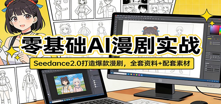 零基础AI漫剧实战：Seedance2.0打造爆款漫剧，全套资料+配套素材-知行客