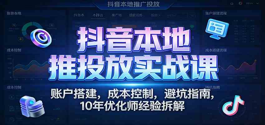 抖音本地推投放实战课：账户搭建，成本控制，避坑指南，10年优化师经验拆解-知行客