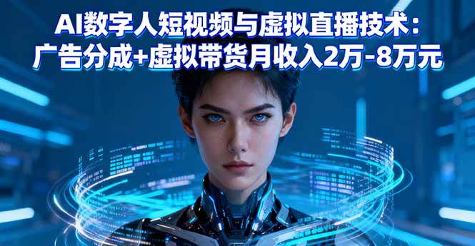 （16148期）AI数字人短视频与虚拟直播技术：广告分成+虚拟带货月收入2万-8万元-知行客