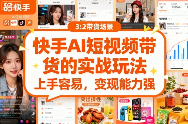 快手ai短视频带货的实战玩法，上手容易，变现能力强-知行客
