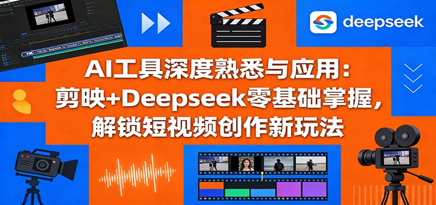 AI工具深度熟悉与应用：剪映+Deepseek零基础掌握，解锁短视频创作新玩法-知行客