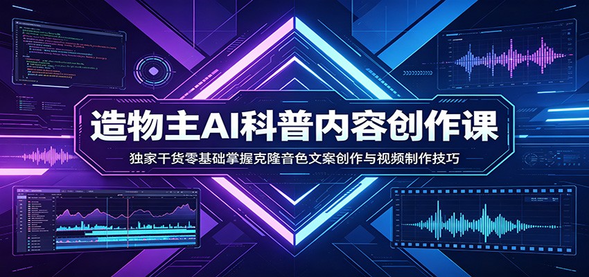 AI科普内容创作课：独家干货零基础掌握克隆音色文案创作与视频制作技巧-知行客