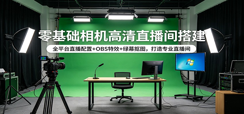零基础相机高清直播间搭建：全平台直播配置+OBS特效+绿幕抠图，打造专业直播间-知行客