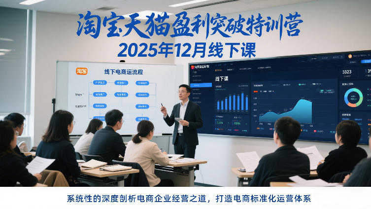 淘宝天猫盈利突破特训营25年12月线下课，系统性的深度剖析电商企业经营之道，打造电商标准化运营体系-知行客