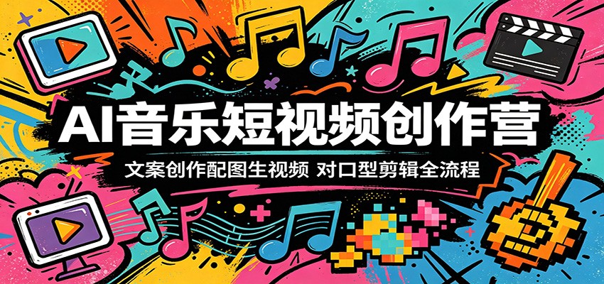 AI音乐短视频创作营：文案创作配图生视频，对口型剪辑全流程-知行客