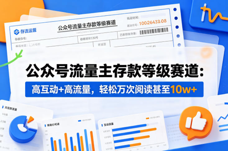 公众号流量主之存款等级赛道，高互动+高流量，轻松达到万次阅读，甚至10w+-知行客