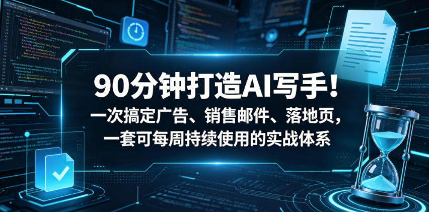 90分钟打造AI写手！一次搞定广告、销售邮件、落地页，一套可每周持续使用的实战体系【原创双语字幕】-知行客
