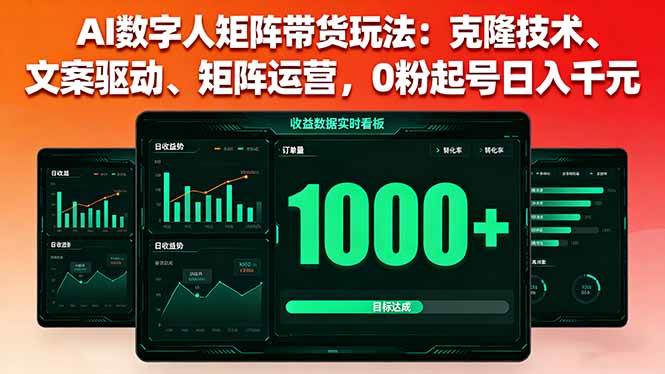 （16050期）AI数字人矩阵带货玩法：克隆技术、文案驱动、矩阵运营，0粉起号日入千元-知行客