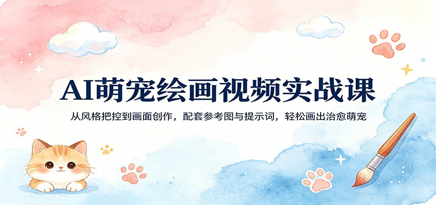 AI萌宠绘画视频实战课：从风格把控到画面创作，配套参考图与提示词，轻松画出治愈萌宠 | 资源下载 - 知行客-知行客