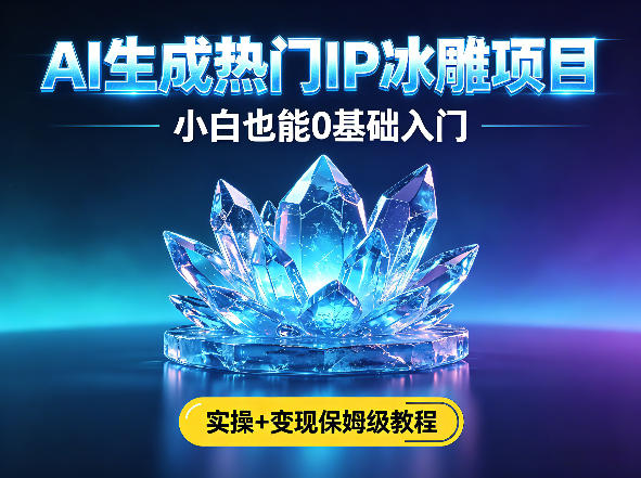AI生成热门ip冰雕项目，小白也能0基础入门，实操+变现保姆级教程 | 资源下载 - 知行客-知行客