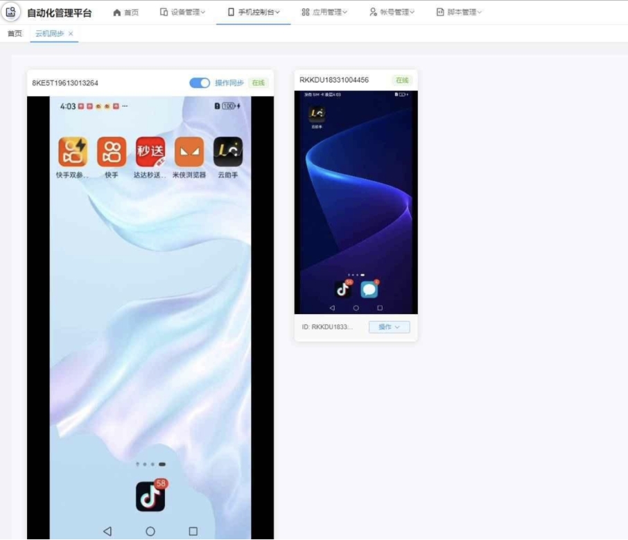 云手机群控系统源码 云手机多开群控 自动化管理程序源码-知行客