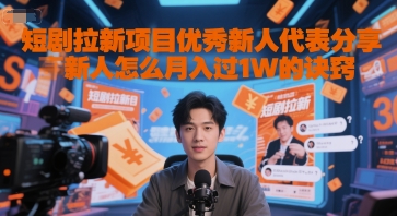 短剧拉新项目优秀新人代表分享新人怎么月入过1W的诀窍-知行客