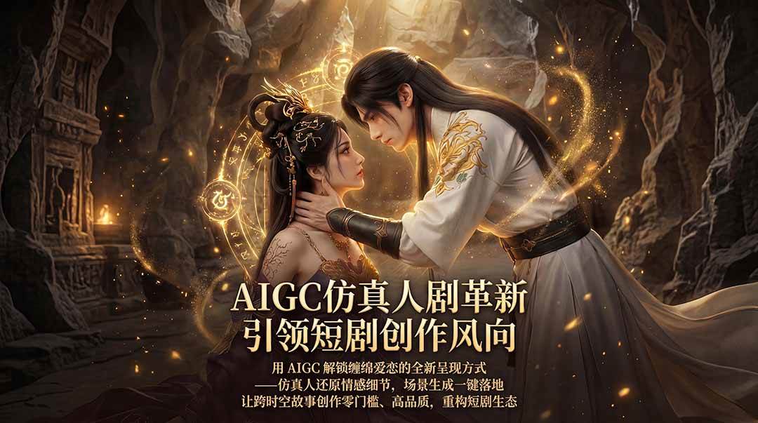 【精】AIGC 仿真人短剧创作革新，解锁仙侠爱恋全新呈现，一键出高质场景，零门槛打造爆款剧集-知行客