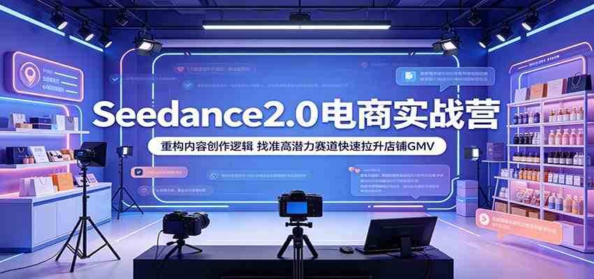 Seedance2.0电商实战营：重构内容创作逻辑，找准高潜力赛道快速拉升店铺GMV-知行客
