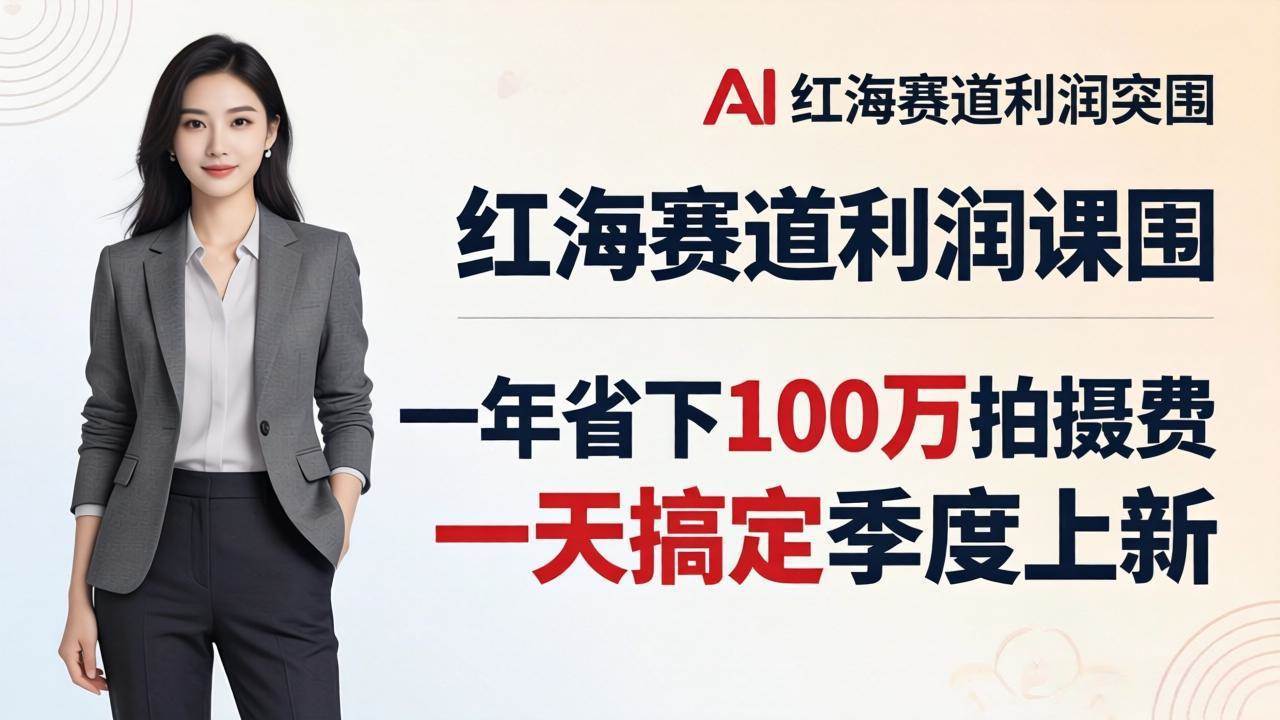 （17884期）服装老板AI模特图课：一年省下100万拍摄费，一天搞定季度上新，红海赛道利润突围-知行客