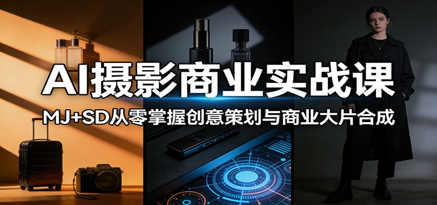 AI摄影商业实战课：MJ+SD从零掌握创意策划与商业大片合成-知行客