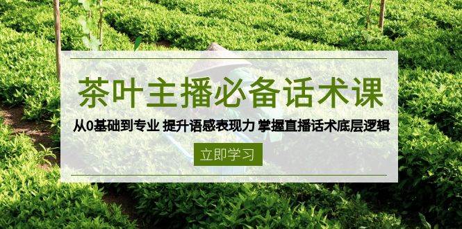 （13961期）茶叶 主播必备话术课 从0基础到专业 提升语感表现力 掌握直播话术底层逻辑-知行客