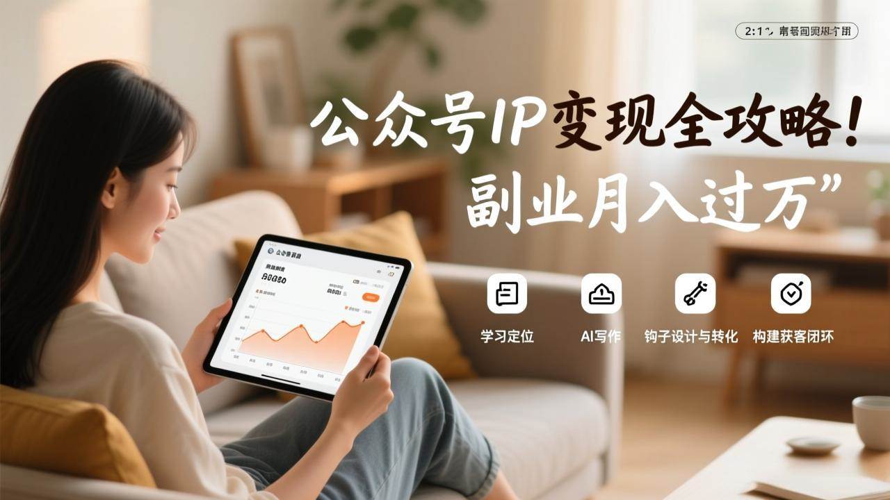 （17275期）公众号IP变现全攻略，学习定位、AI写作、钩子设计与转化，构建获客闭环，副业月入过万-知行客
