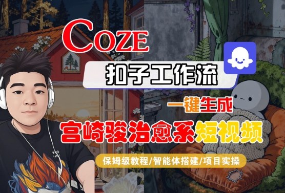 Coze扣子智能体工作流一键生成“宫崎骏治愈系“短视频，全流程保姆级教学-知行客