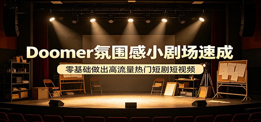 Doomer氛围感小剧场速成，零基础做出高流量热门短剧短视频-知行客