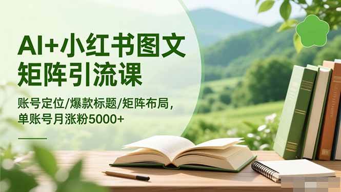（16530期）AI+小红书图文矩阵引流课：账号定位/爆款标题/矩阵布局/单账号月涨粉5000+-知行客