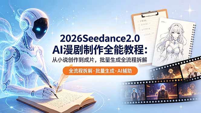 （18537期）2026Seedance2.0 AI制作全能教程：从小说创作到成片，批量生成全流程拆解-知行客