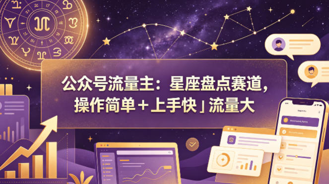 公众号流量主：星座盘点赛道，操作简单＋上手快＋流量大-知行客