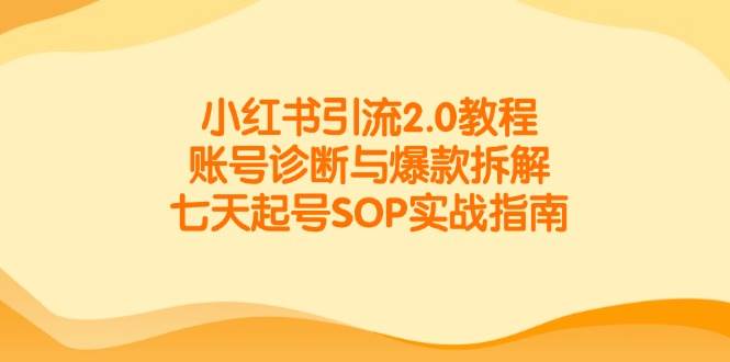 （14981期）小红书引流2.0教程，账号诊断与爆款拆解，七天起号SOP实战指南-知行客