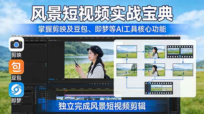（17704期）风景短视频实战宝典：掌握剪映及豆包、即梦等AI工具的核心功能，独立完成风景短视频剪辑-知行客