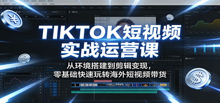 TIKTOK短视频实战运营课：从环境搭建到剪辑变现，零基础快速玩转海外短视频带货-知行客