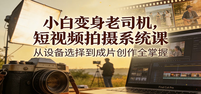 小白变身老司机，短视频拍摄系统课，从设备选择到成片创作全掌握-知行客