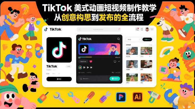 TikTok美式动画短视频制作教学，从创意构思到发布的全流程 | 资源下载 - 知行客-知行客