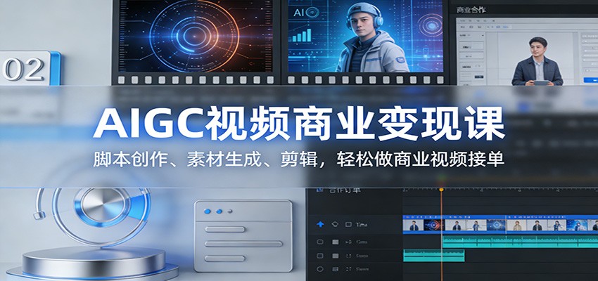 AIGC视频商业变现课：脚本创作、素材生成、剪辑，轻松做商业视频接单-知行客