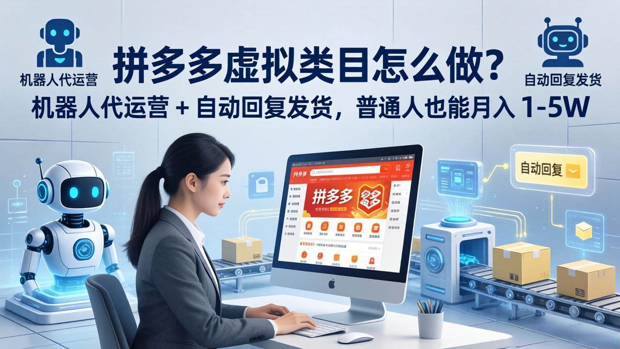 （18111期）拼多多虚拟类目怎么做？机器人代运营 + 自动回复发货，普通人也能月入 1-5W-知行客