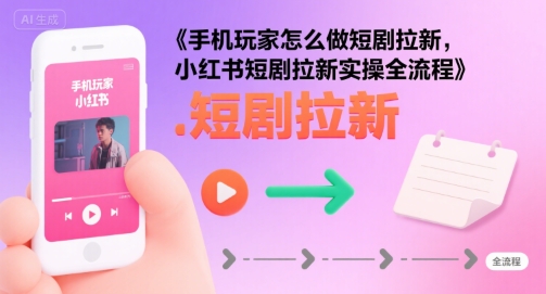 手机玩家怎么做短剧拉新，小红书短剧拉新实操全流程-知行客