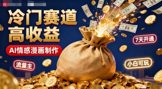 公众号冷门赛道，用AI做情感漫画，7天开通流量主，操作简单，小白可玩-知行客