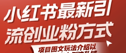 小红书最新引流创业粉方式，项目图文玩法介绍以及如何安全倒流私域-知行客