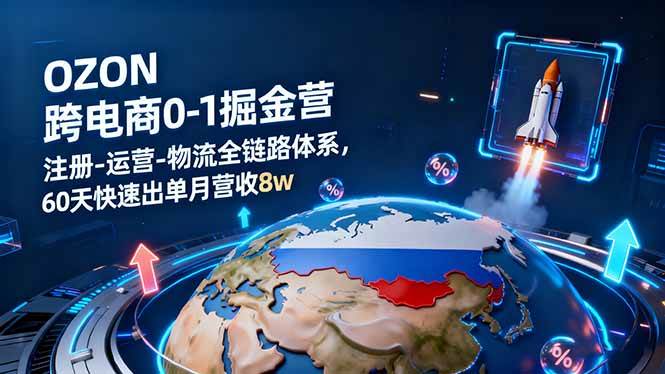 （16277期）OZON跨境电商0-1掘金营：注册-运营-物流全链路体系，60天快速出单月营收8w-知行客