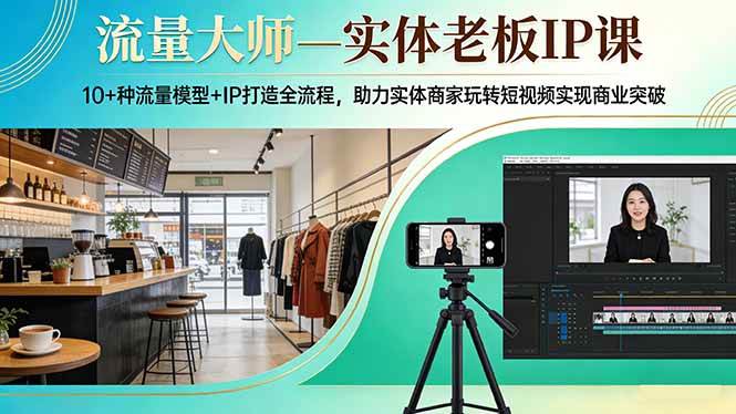 （17638期）流量大师—实体老板IP课：10+种流量模型+IP打造全流程，助力实体商家玩转短视频实现商业突破-知行客