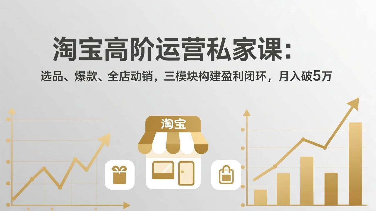 （17904期）淘宝高阶运营私家课（更新26年4月）：选品、爆款、全店动销，三模块构建盈利闭环，月入破5万-知行客
